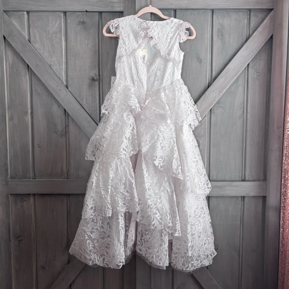 NWT Joyfolie Azalea Dress White Cream Lace‎ Tiered Gown Flower girl wedding